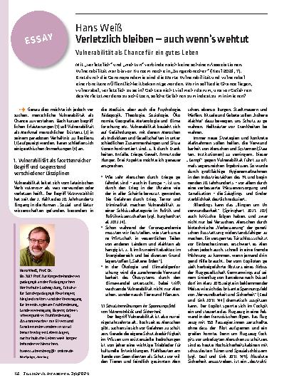Vorschauseite 1: Verletzlich bleiben – auch wenn’s wehtut. Vulnerabilität als Chance für ein gutes Leben.