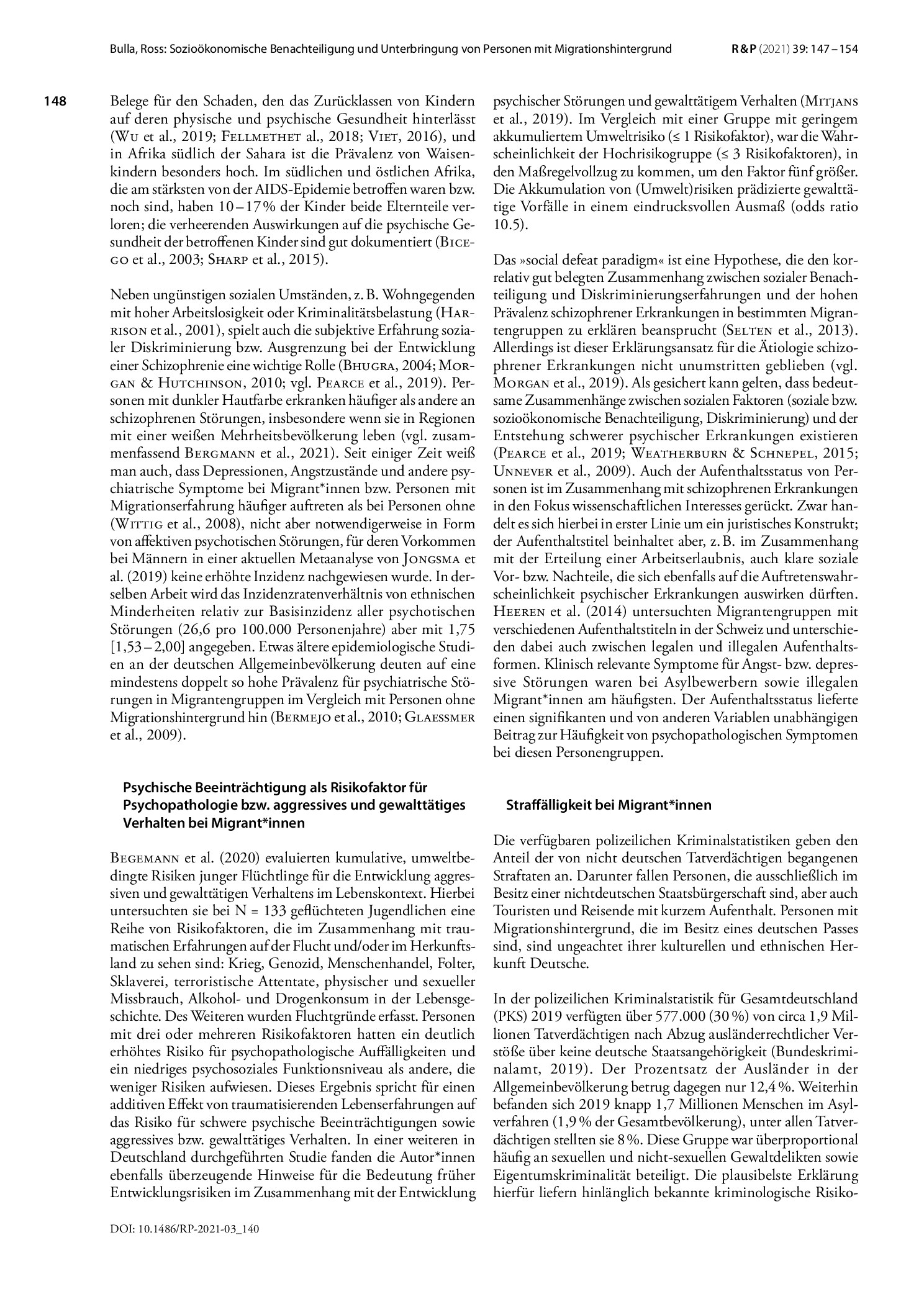 Vorschauseite 2: Sozioökonomische Benachteiligung und Unterbringung von Personen mit Migrationshintergrund im MRV-BW (§ 63 StGB): Aktuelle Zahlen und Zusammenhänge