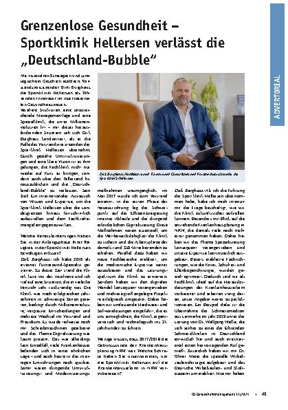 Vorschauseite 1: Grenzenlose Gesundheit – Sportklinik Hellersen verlässt die „Deutschland-Bubble“