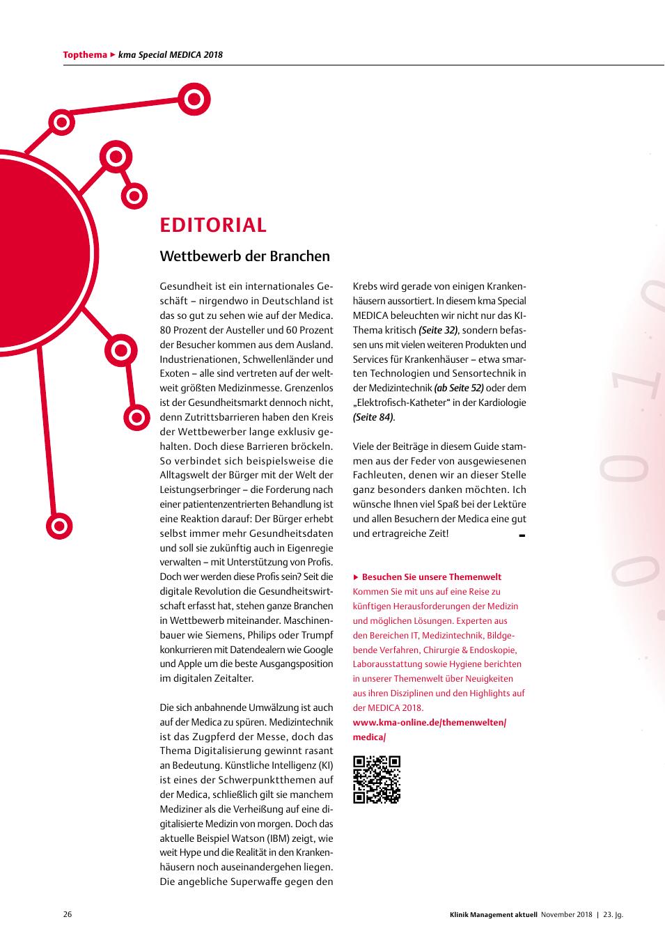 Vorschauseite 1: Editorial: Wettbewerb der Branchen