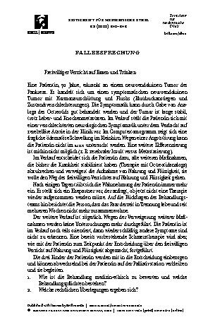 Vorschauseite 1: Freiwilliger Verzicht auf Essen und Trinken