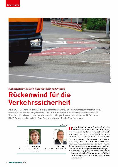 Vorschauseite 1: Sicherheitsrelevante Fahrerassistenzsysteme - Rückenwind für die Verkehrssicherheit