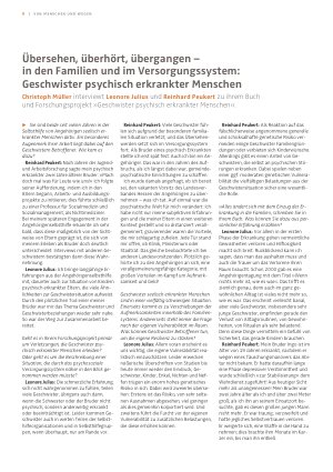 Vorschauseite 1: Übersehen, überhört, übergangen – in den Familien und im Versorgungssystem: Geschwister psychisch erkrankter Menschen