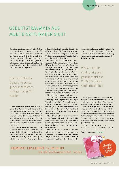 Vorschauseite 1: Geburtstraumata aus multidisplinären Sicht