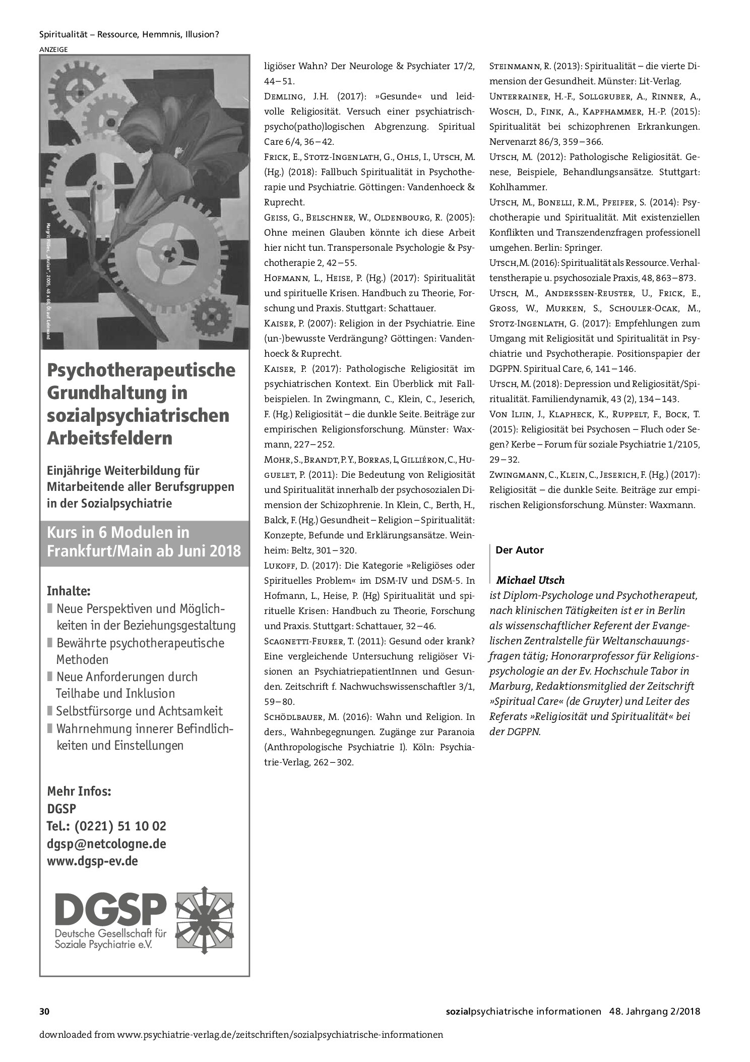 Vorschauseite 4: Spiritualität in der Psychiatrie
