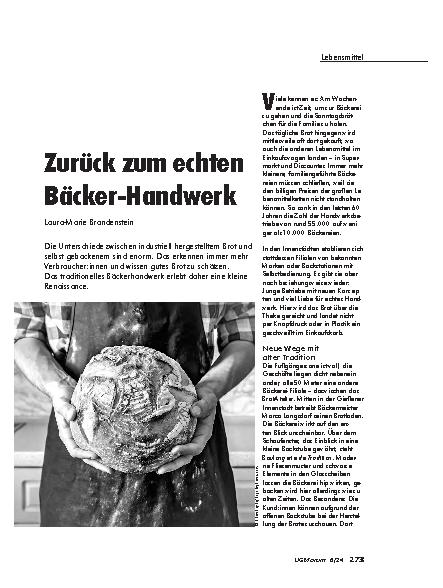 Vorschauseite 1: Zurück zum echten Bäckerhandwerk
