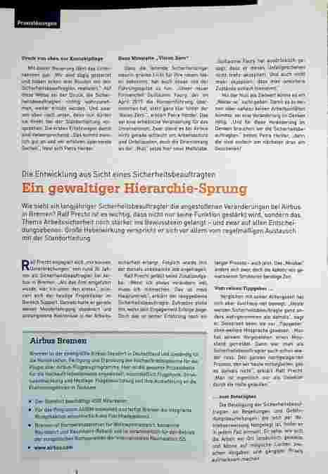 Vorschauseite 1: Die Entwicklung aus Sicht eines Sicherheitsbeauftragten: Ein gewaltiger Hierarchiesprung.