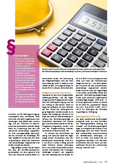 Vorschauseite 2: Neues Pflegebudget