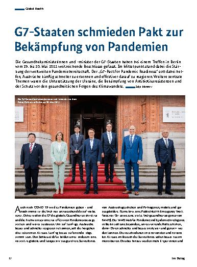 Vorschauseite 1: G7-Staaten schmieden Pakt zur Bekämpfung von Pandemien