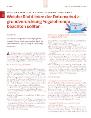 Vorschauseite 1: Welche Richtlinien der Datenschutzgrundverordnung Yogalehrende beachten sollten
