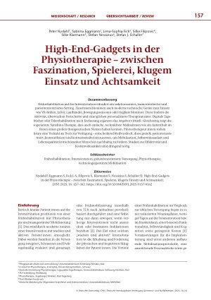 Vorschauseite 1: High-End-Gadgets in der Physiotherapie – zwischen Faszination, Spielerei, klugem Einsatz und Achtsamkeit