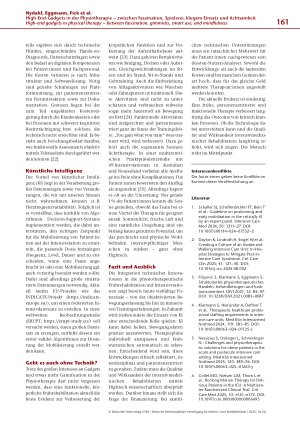 Vorschauseite 5: High-End-Gadgets in der Physiotherapie – zwischen Faszination, Spielerei, klugem Einsatz und Achtsamkeit