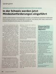 Vorschauseite 1: In der Schweiz werden jetzt Mindestanforderungen eingeführt.