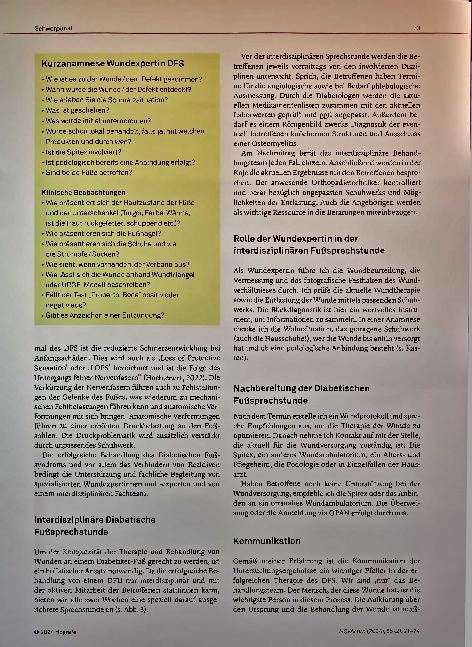 Vorschauseite 3: Herausforderung Wundheilungsstörung bei Diabetischem Fußsyndrom Interdisziplinäre Wundsprechstunde im Inselspital Bern