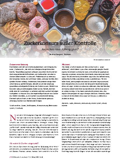 Vorschauseite 1: Zuckerkonsum außer Kontrolle Anzeichen einer Abhänigkeit?