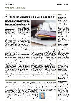 Vorschauseite 1: Wir könnten weiter sein, als wir aktuell sind.