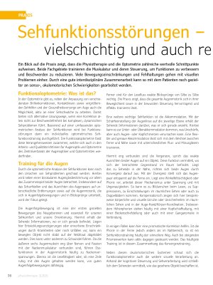 Vorschauseite 1: Sehfunktionsstörungen vielschichtig und auch relevant für die Physiotherapie