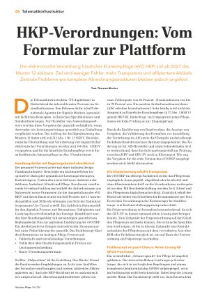 Vorschauseite 1: HKP-Verordnungen: Vom Formular zur Plattform