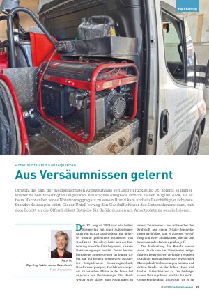 Vorschauseite 1: Arbeitsunfall mit Konsequenzen Aus Versäumnissen gelernt