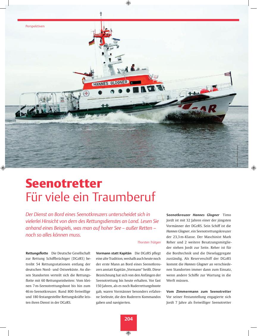 Vorschauseite 1: Seenotretter ? Für viele ein Traumberuf