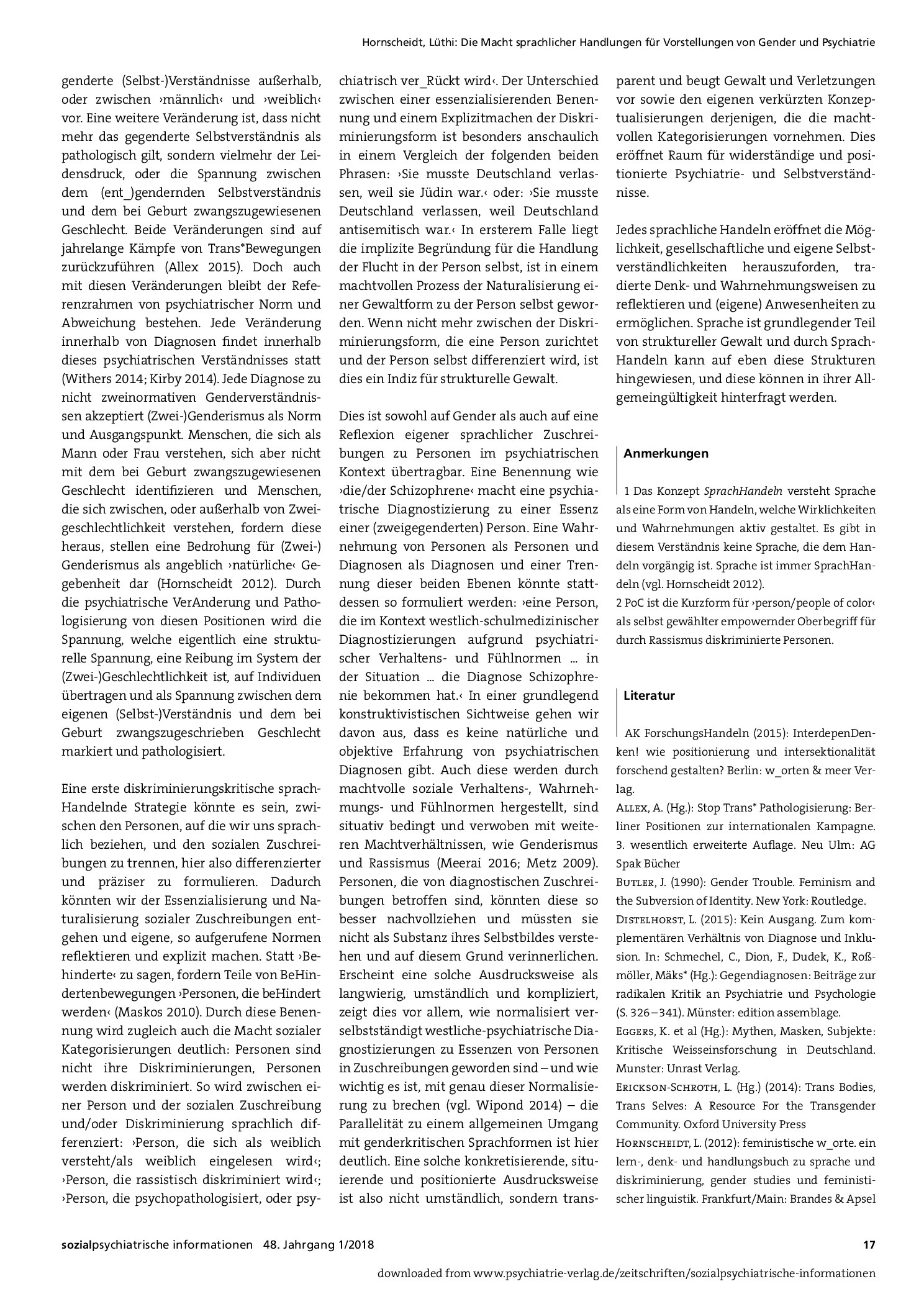 Vorschauseite 3: Die Macht sprachlicher Handlungen für Vorstellungen von Gender und Psychiatrie