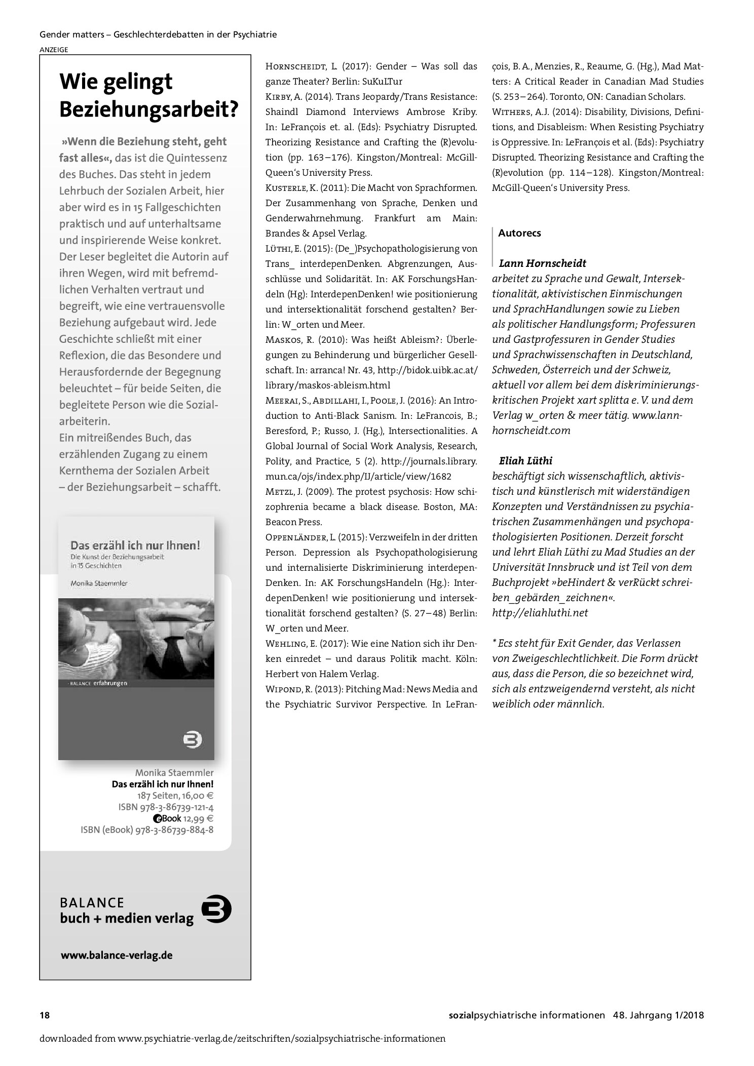 Vorschauseite 4: Die Macht sprachlicher Handlungen für Vorstellungen von Gender und Psychiatrie