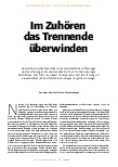 Vorschauseite 1: Im Zuhören das Trennende überwinden