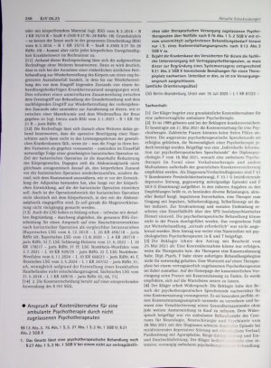 Vorschauseite 1: Anspruch auf Kostenübernahme für eine ambulante Psychotherapie durch nicht zugelassenen Psychotherapeuten