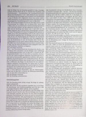 Vorschauseite 3: Anspruch auf Kostenübernahme für eine ambulante Psychotherapie durch nicht zugelassenen Psychotherapeuten