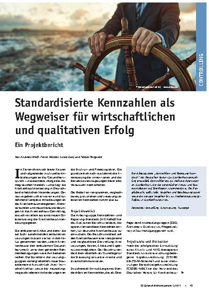 Vorschauseite 1: Standardisierte Kennzahlen als Wegweiser für wirtschaftlichen und qualitativen Erfolg Ein Projektbericht