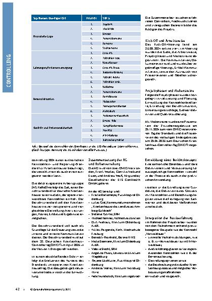 Vorschauseite 2: Standardisierte Kennzahlen als Wegweiser für wirtschaftlichen und qualitativen Erfolg Ein Projektbericht