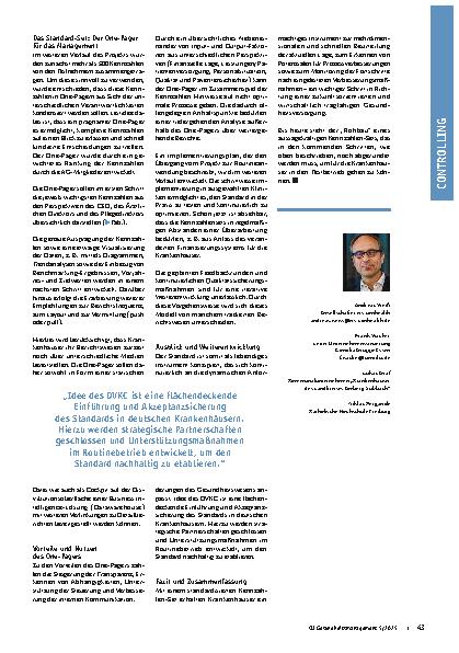 Vorschauseite 3: Standardisierte Kennzahlen als Wegweiser für wirtschaftlichen und qualitativen Erfolg Ein Projektbericht
