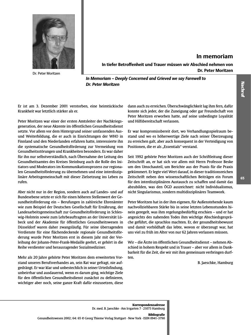 Vorschauseite 1: In memoriam