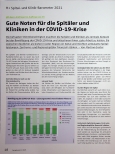 Vorschauseite 1: Gute Noten für die Spitäler und Kliniken in der COVID-19-Krise