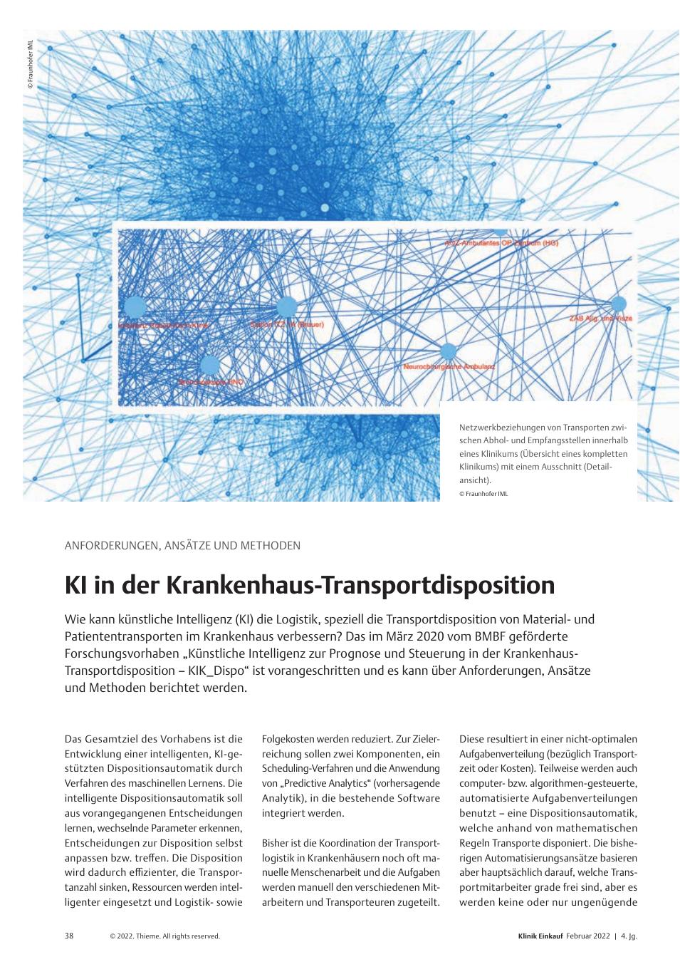 Vorschauseite 1: Anforderungen, Ansätze und Methoden: KI in der Krankenhaus-Transportdisposition