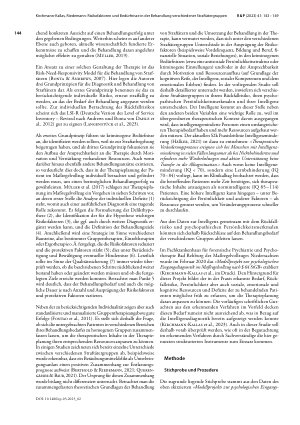 Vorschauseite 2: Risikofaktoren und Bedürfnisse in der Behandlung verschiedener Straftätergruppen im Maßregelvollzug gemäß § 64 Strafgesetzbuch (StGB)