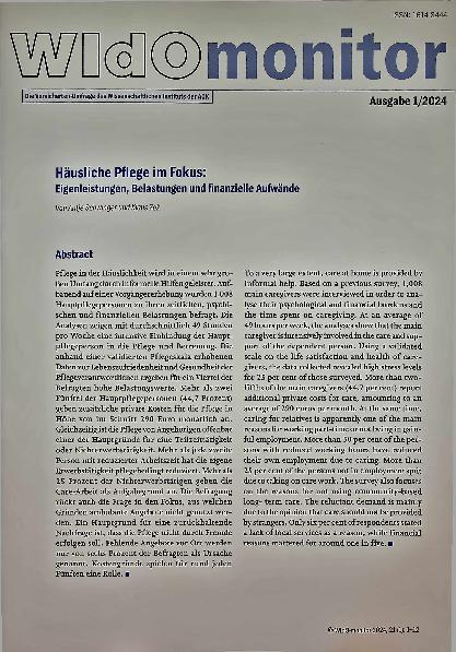 Vorschauseite 1: Häusliche Pflege im Fokus: Eigenleistungen, Belastungen und finanzielle Aufwände