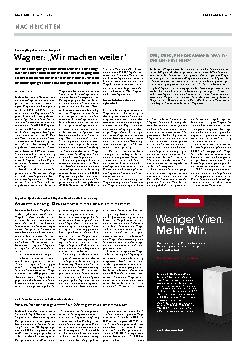 Vorschauseite 1: Wagner: „Wir machen weiter“