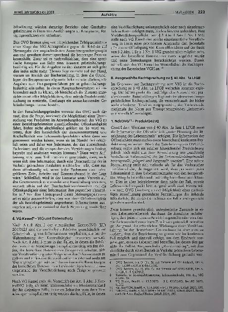 Vorschauseite 2: Jahresrückblick Rechtsprechung 2023 zum Verbraucherinformationsrecht
