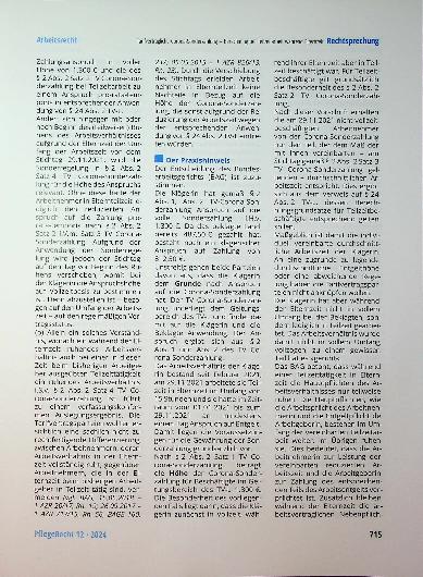 Vorschauseite 5: Tarifvertragliche Corona-Sonderzahlung - Berechnung bei Teilzeitarbeit während Elternzeit