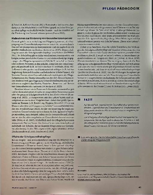 Vorschauseite 4: Gesundheitsinformation im Schulalltag