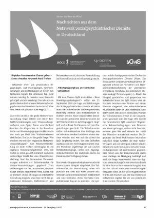 Vorschauseite 1: Nachrichten aus dem Netzwerk Sozialpsychiatrischer Dienste in Deutschland