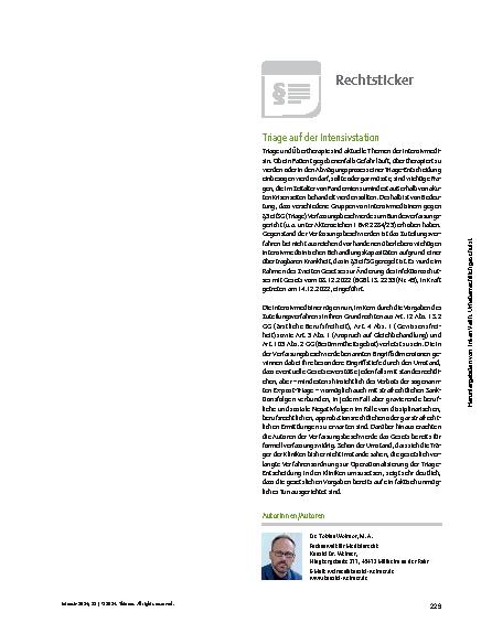 Vorschauseite 1: Triage auf der Intensivstation