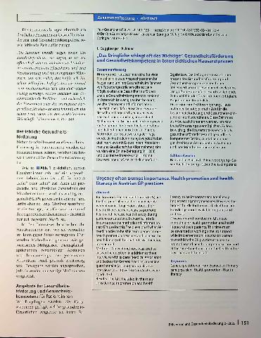 Vorschauseite 3: „Das Dringliche schlägt oft das Wichtige" Gesundheitsförderung und Gesundheitskompetenz in österreichischen Hausarztpraxen