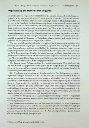 Vorschauseite 4: Gründe der Migration internationaler Pflegefachpersonen nach Deutschland Ergebnisse einer quantitativen Umfrage