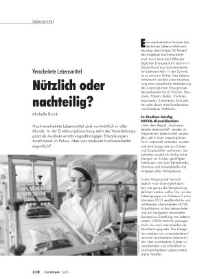 Vorschauseite 1: Verarbeitete Lebensmittel Nützlich oder nachteilig?