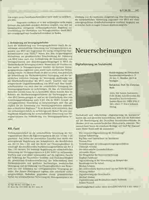 Vorschauseite 5: Die wirtschaftliche Verwertung von Vertragsarztpraxen - rechtliche Grenzen einer weitergehenden Regulierung (Teil 2)