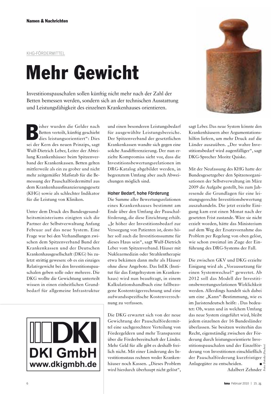 Vorschauseite 1: Mehr Gewicht