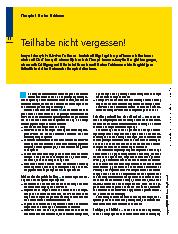 Vorschauseite 1: Teilhabe nicht vergessen!
