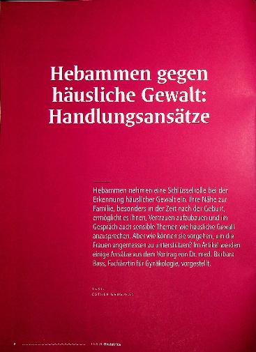 Vorschauseite 1: Hebammen gegen häusliche Gewalt: Handlungsansätze